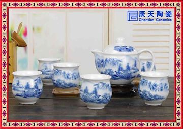 厂家直销陶瓷茶具 粉彩茶具 青花茶具