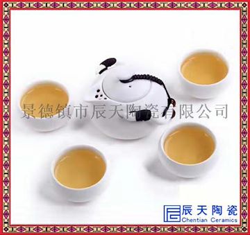 红茶茶具套装 陶瓷双耳泡茶器 功夫茶壶花茶冲茶器